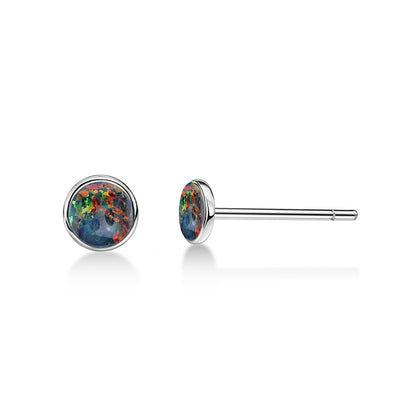 Limerencia Ohrringe aus reinem Titan, hypoallergen | Opal-Ohrstecker | Minimalistisch, Implantatqualität | Für empfindliche Ohren, filigraner Schmuck