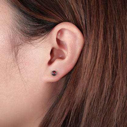 Limerencia Ohrringe aus reinem Titan, hypoallergen | Opal-Ohrstecker | Minimalistisch, Implantatqualität | Für empfindliche Ohren, filigraner Schmuck