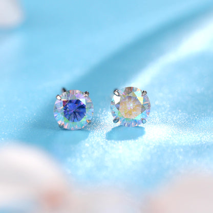 Limerencia Clous d'oreilles en titane G23 hypoallergéniques pour femme, zircon cubique 5A aurore boréale, piercing hélix à vissage en titane implantable F136 pour oreilles sensibles