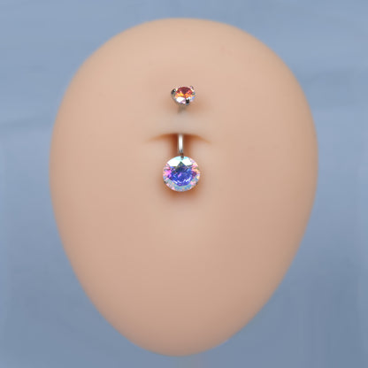 limerencia G23 Titanium Belly Button Rings hypoallergenic medical implant grade 14G Teardrop CZ Belly Navel Rings Piercing Belly Bars, Titanium, cubic zirconia…