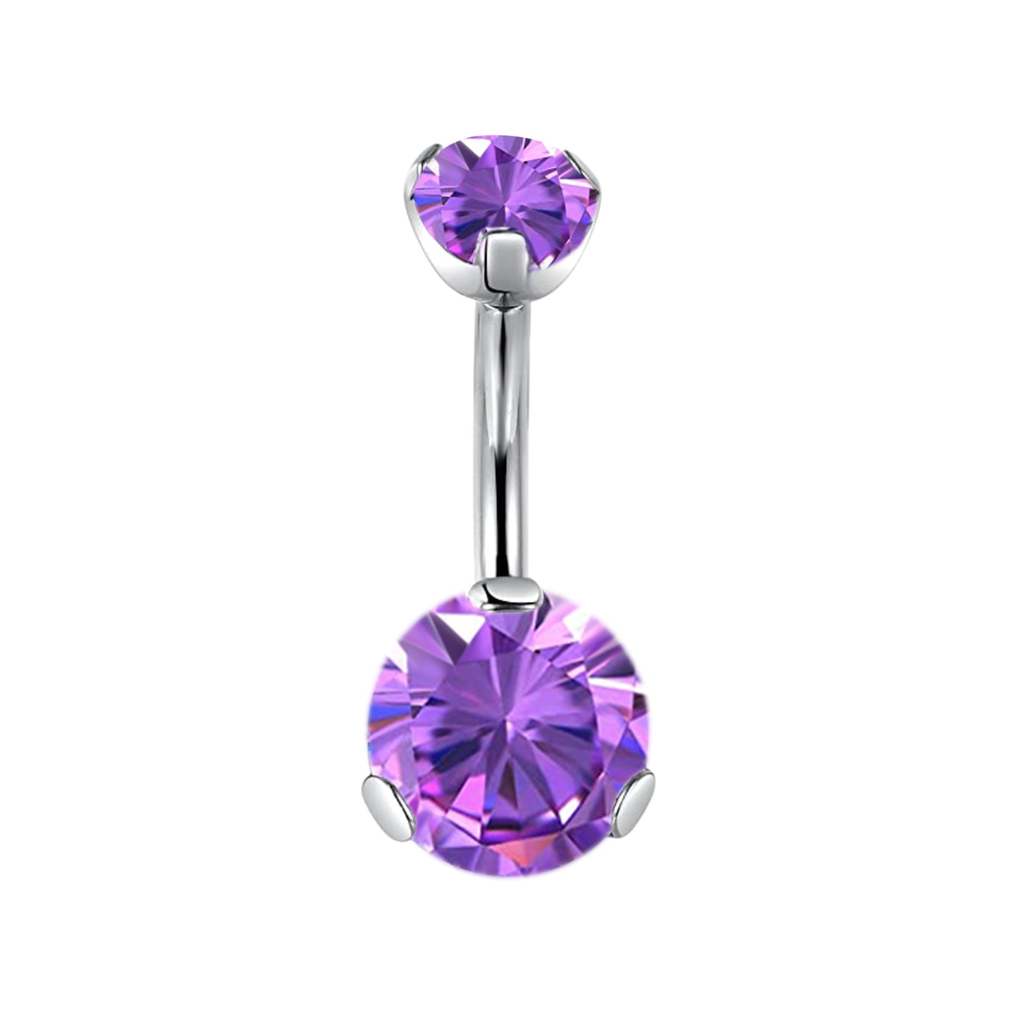 limerencia G23 Titanium Belly Button Rings hypoallergenic medical implant grade 14G Teardrop CZ Belly Navel Rings Piercing Belly Bars(Purple)