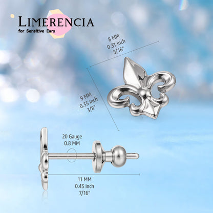 Limerencia F136 Pure Titanium Hypoallergenic Implant Grade Studs, G23 Small Dainty Cubic Zirconia Earrings for Women's Sensitive Ears (Anchor B)