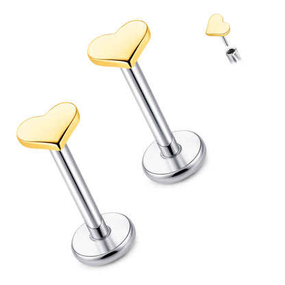 Limerencia Titan-Stecker mit Flachboden ohne Gewinde, 20G Druckverschluss-Einsteckpiercing für Knorpel, Tragus, Labret, Lippe, Medusa und Conch, hypoallergener Körperschmuck für Damen und Herren