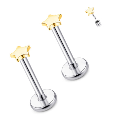 Limerencia Titan-Stecker mit Flachboden ohne Gewinde, 20G Druckverschluss-Einsteckpiercing für Knorpel, Tragus, Labret, Lippe, Medusa und Conch, hypoallergener Körperschmuck für Damen und Herren