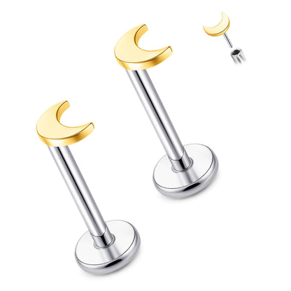Limerencia Titan-Stecker mit Flachboden ohne Gewinde, 20G Druckverschluss-Einsteckpiercing für Knorpel, Tragus, Labret, Lippe, Medusa und Conch, hypoallergener Körperschmuck für Damen und Herren