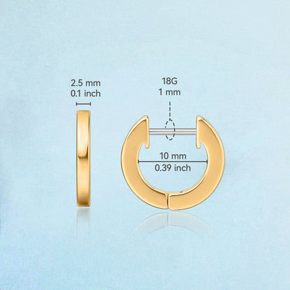 Limerencia Boucles d'oreilles anneaux huggie en titane pur G23 hypoallergéniques pour femmes aux oreilles sensibles (argenté)