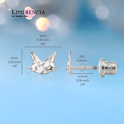 Limerencia Aretes hipoalergénicos de titanio G23 con rosca trasera Tragus 20G Helix F136 Poste de piercing para cartílago para orejas sensibles (F2)