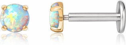 Limerencia G23 Hypoallergenic 18g Flat Back Stud Push In Cartilage Stud, Lip/Nose Stud, Men's & Women's