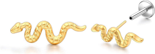 F136 Titanium Flat Back Earrings Studs | 18g Titanium Labrets Press Fit Threadless Push In Dainty Cartilage Helix Conch Lobe Lip Tragus Piercing Jewelry Push Back