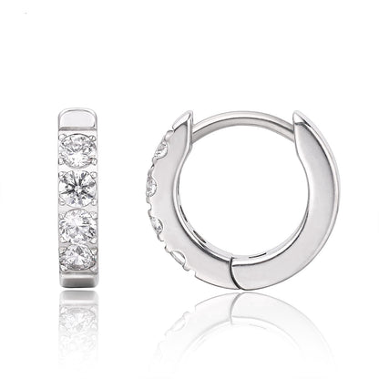 Limerencia F136 Titanium Hoop Earrings for Women,Elegant Cubic Zirconia Stone Hoop Hypoallergenic Earrings