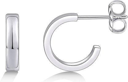 Chunky Hoop Earrings for Women Trendy, Titanium Lightweight Hypoallergenic, Thick Open Huggie Hoops Earring