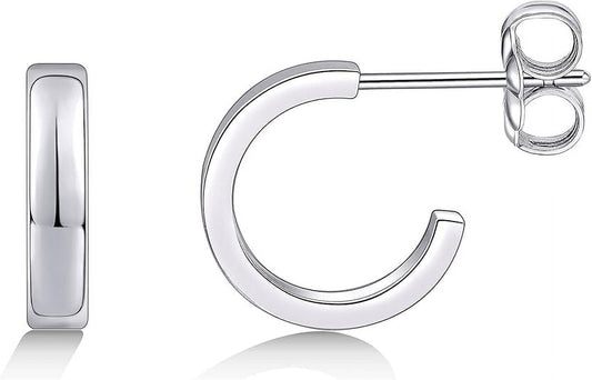 Chunky Hoop Earrings for Women Trendy, Titanium Lightweight Hypoallergenic, Thick Open Huggie Hoops Earring