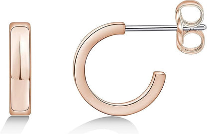 F136 Implant Grade Titanium Thin Square Edge Open Hoop Earrings for Women | Hypoallergenic Earring, Lightweight Huggie Hoop Earrings