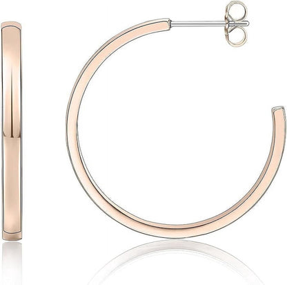 Limerencia Hypoallergenic G23 Pure Titanium Post Thin Square Edge Open Hoop | Womens Dainty Hoop Earrings | Lightweight