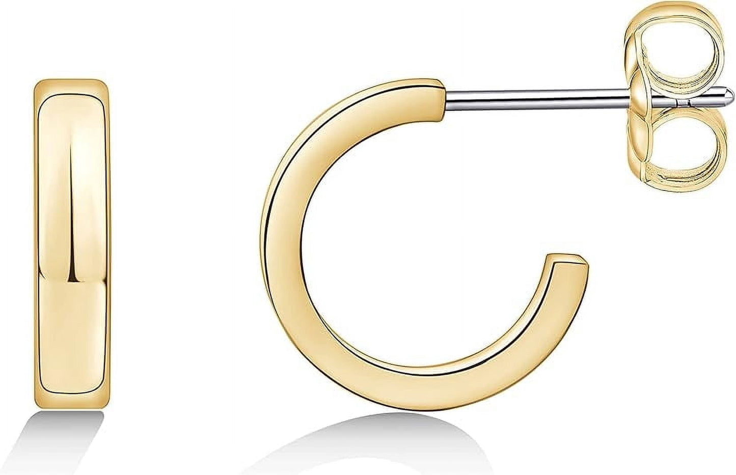 Limerencia Chunky Gold Hoops Earrings for Women Non Tarnish, Thick Titanium Circle Open Hoop,Lightweight Earrings Trendy