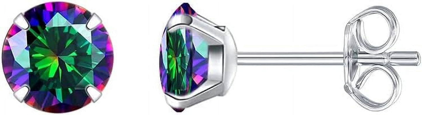 Limerencia Hypoallergenic G23 Titanium Earrings For Sensitive Ears, Simulated Diamonds (Rainbow Quartz)