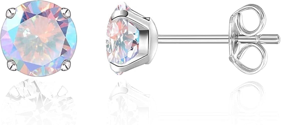 Limerencia Hypoallergenic G23 Titanium Earrings For Sensitive Ears, Simulated Diamonds (Aurora Borealis)