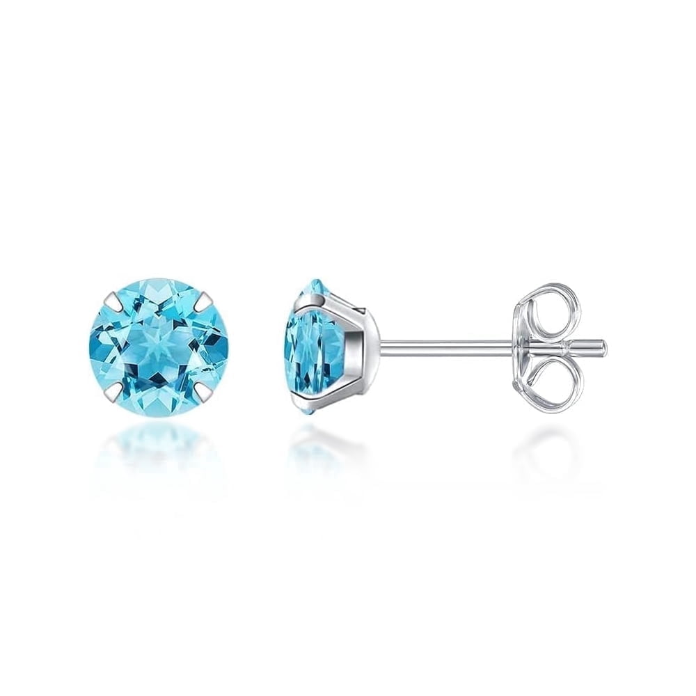 Limerencia Hypoallergenic G23 Titanium Earrings For Sensitive Ears, Simulated Diamonds (Blue)
