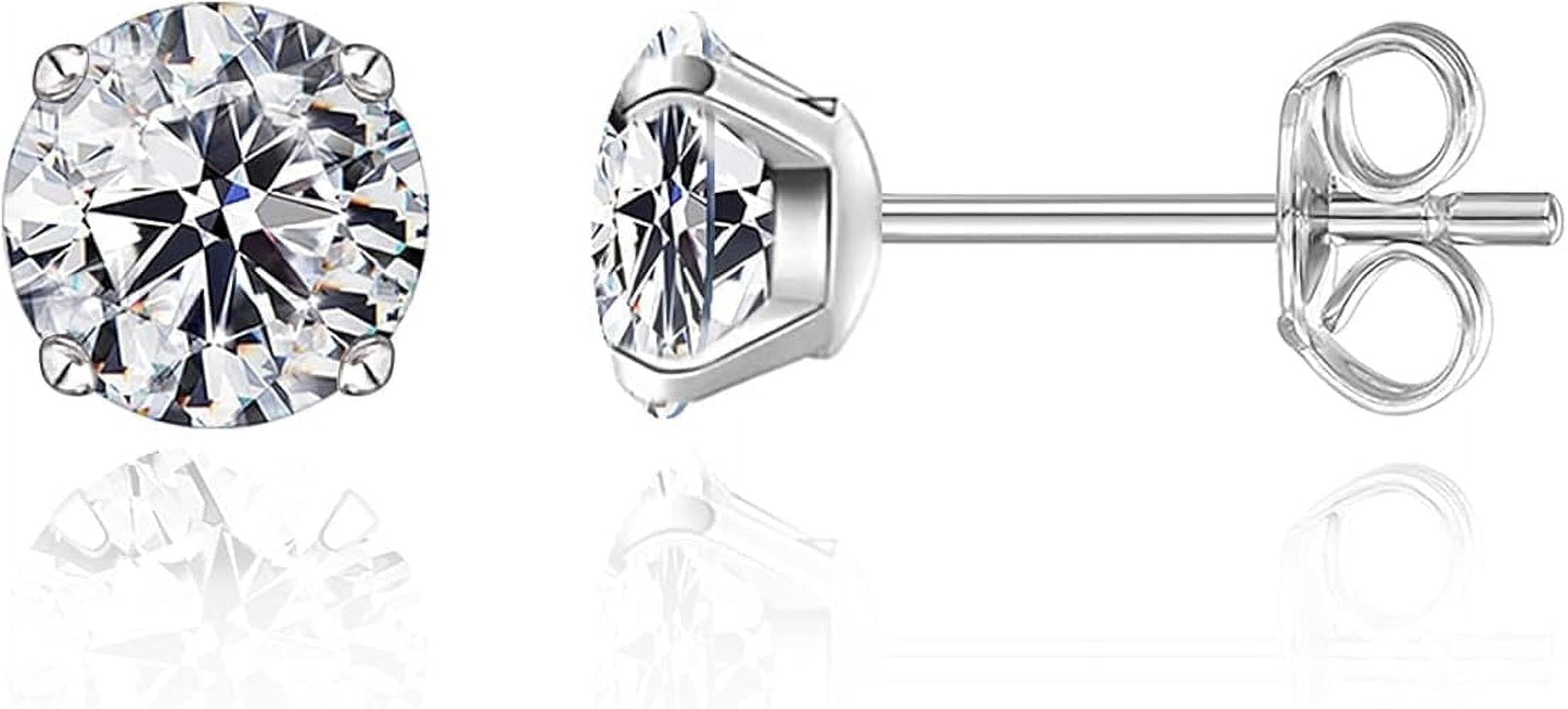 Limerencia Hypoallergenic G23 Titanium Earrings For Sensitive Ears, Simulated Diamonds (White)