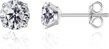 Limerencia Hypoallergenic G23 Titanium Earrings For Sensitive Ears, Simulated Diamonds (White)