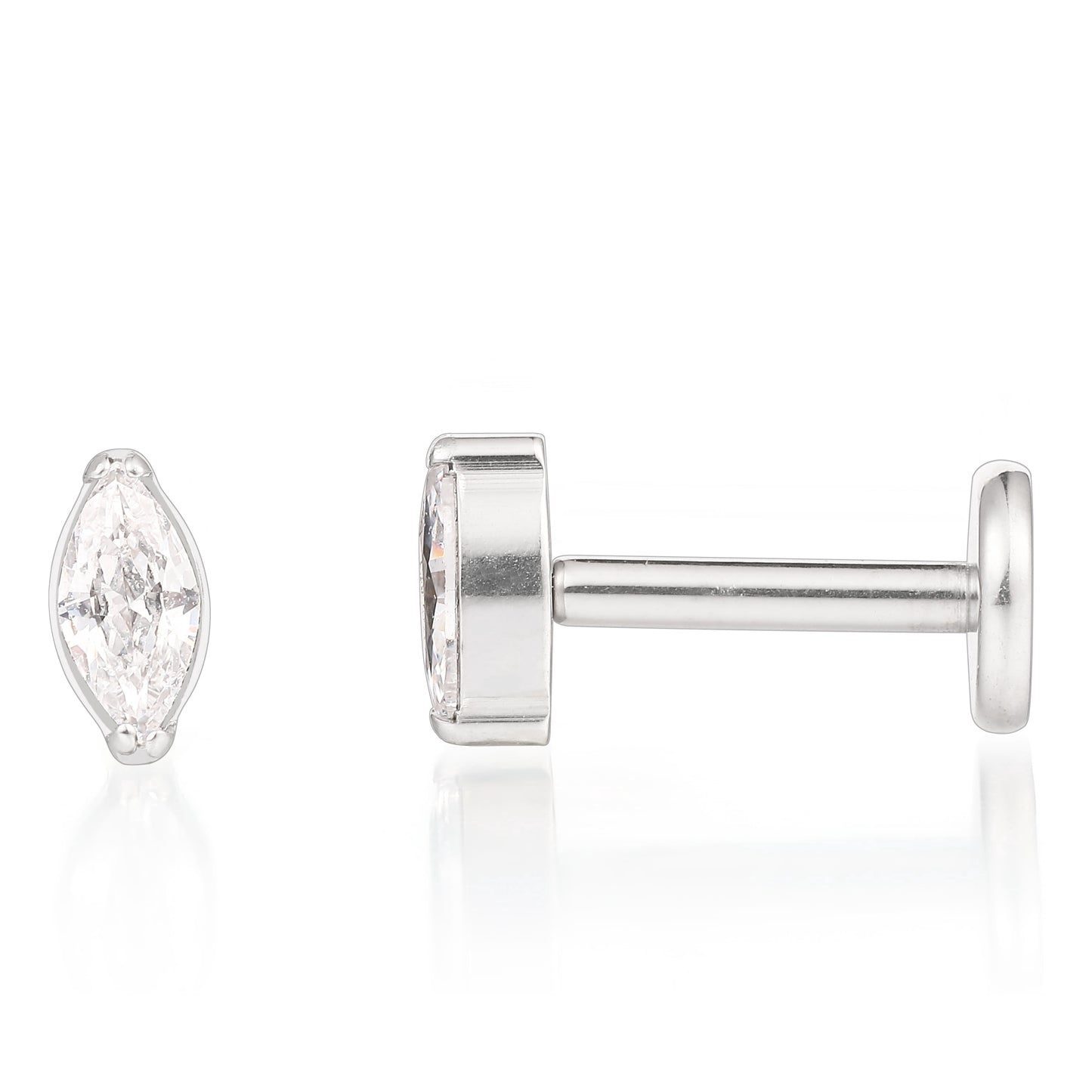 F136 Titanium Lip Rook Labret Studs Helix Tragus Earring,18G Threadless Nose Stud Hypoallergenic Conch Lobe Cartilage Push Back Piercing Jewelry