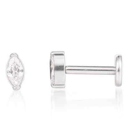 F136 Titanium Lip Rook Labret Studs Helix Tragus Earring,18G Threadless Nose Stud Hypoallergenic Conch Lobe Cartilage Push Back Piercing Jewelry