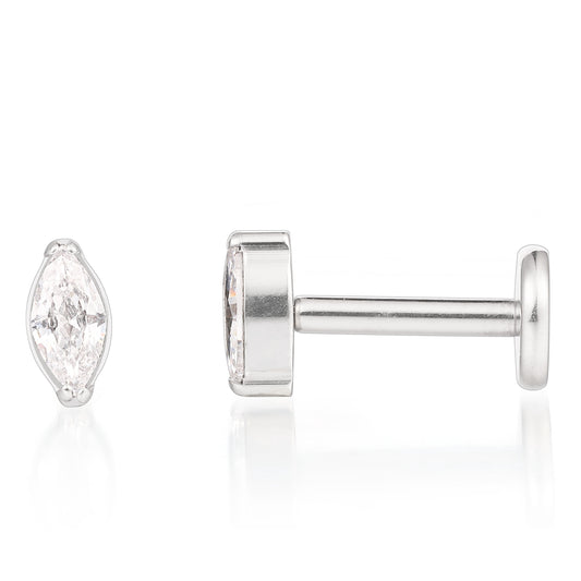F136 Titanium Lip Rook Labret Studs Helix Tragus Earring,18G Threadless Nose Stud Hypoallergenic Conch Lobe Cartilage Push Back Piercing Jewelry