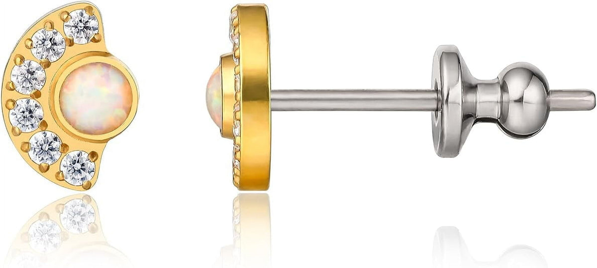 Limerencia Titanium Jewelry Studs, Cubic Zirconia Earrings for Women and Men with Sensitive Ears