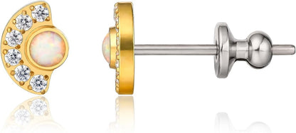 Limerencia Titanium Jewelry Studs, Cubic Zirconia Earrings for Women and Men with Sensitive Ears