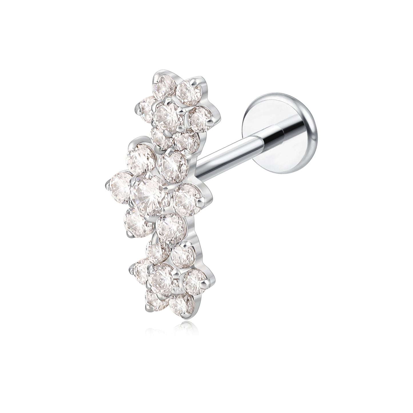 Limerencia Titanium Stud Earrings, Flat Back with Internal Thread, Unisex