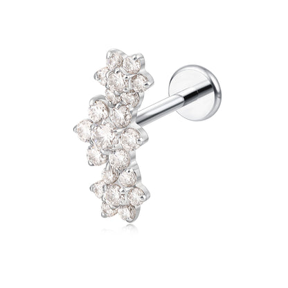 Limerencia Titanium Stud Earrings, Flat Back with Internal Thread, Unisex