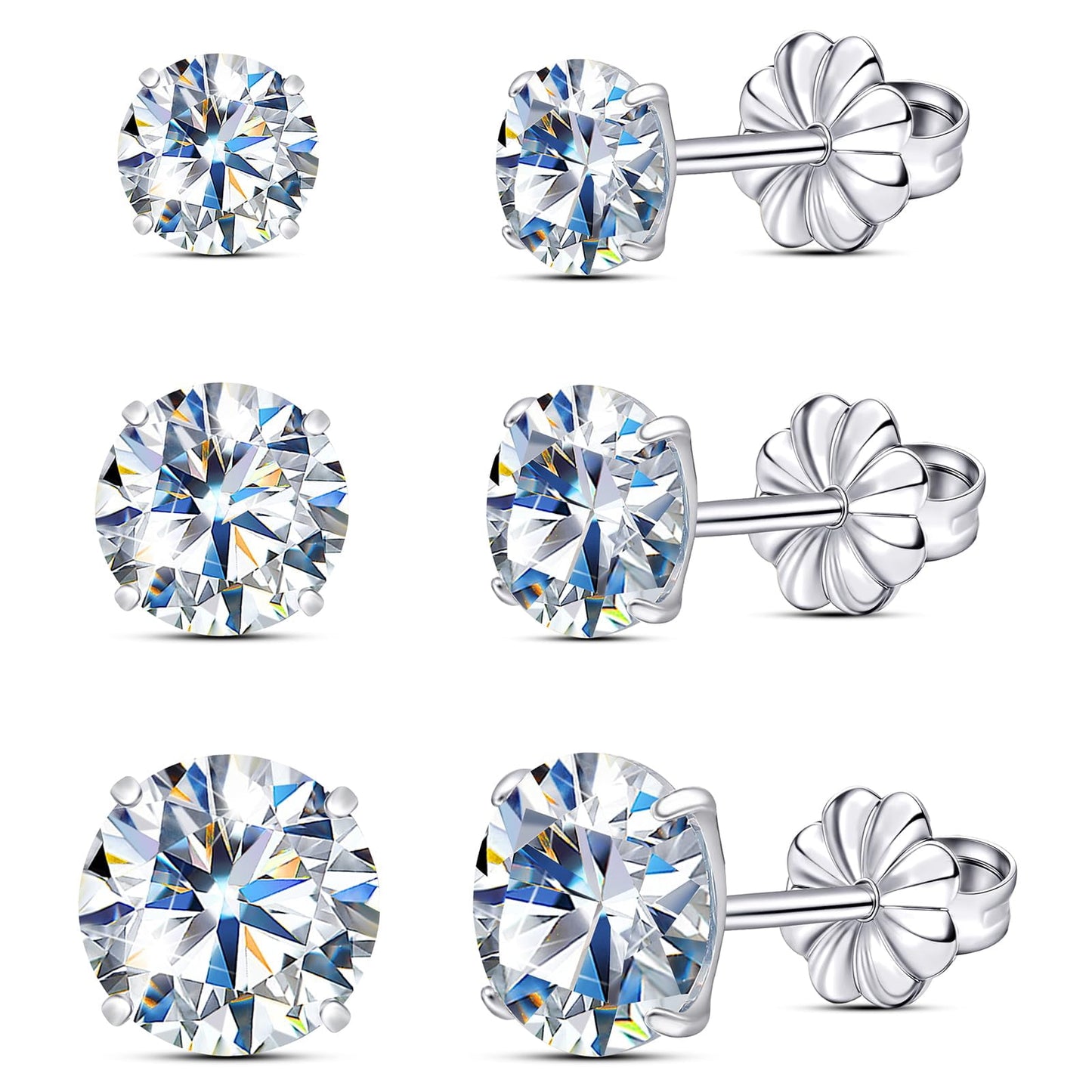 Moissanite Stud Earrings for Women, F136 Pure Titanium Earrings for Men | Hypoallergenic Earrings Stud, Ideal for Daily Wear, Weddings, Anniversaries