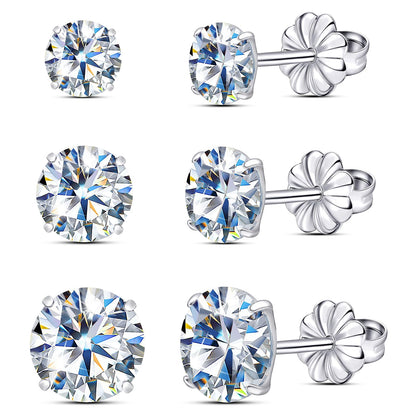 Moissanite Stud Earrings for Women, F136 Pure Titanium Earrings for Men | Hypoallergenic Earrings Stud, Ideal for Daily Wear, Weddings, Anniversaries