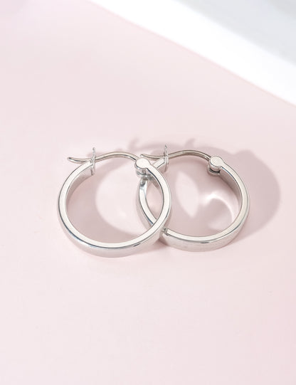 Pendientes de aro hipoalergénicos Limerencia G23 de titanio puro para mujer, para orejas sensibles (sin gema, 20 mm, oro)