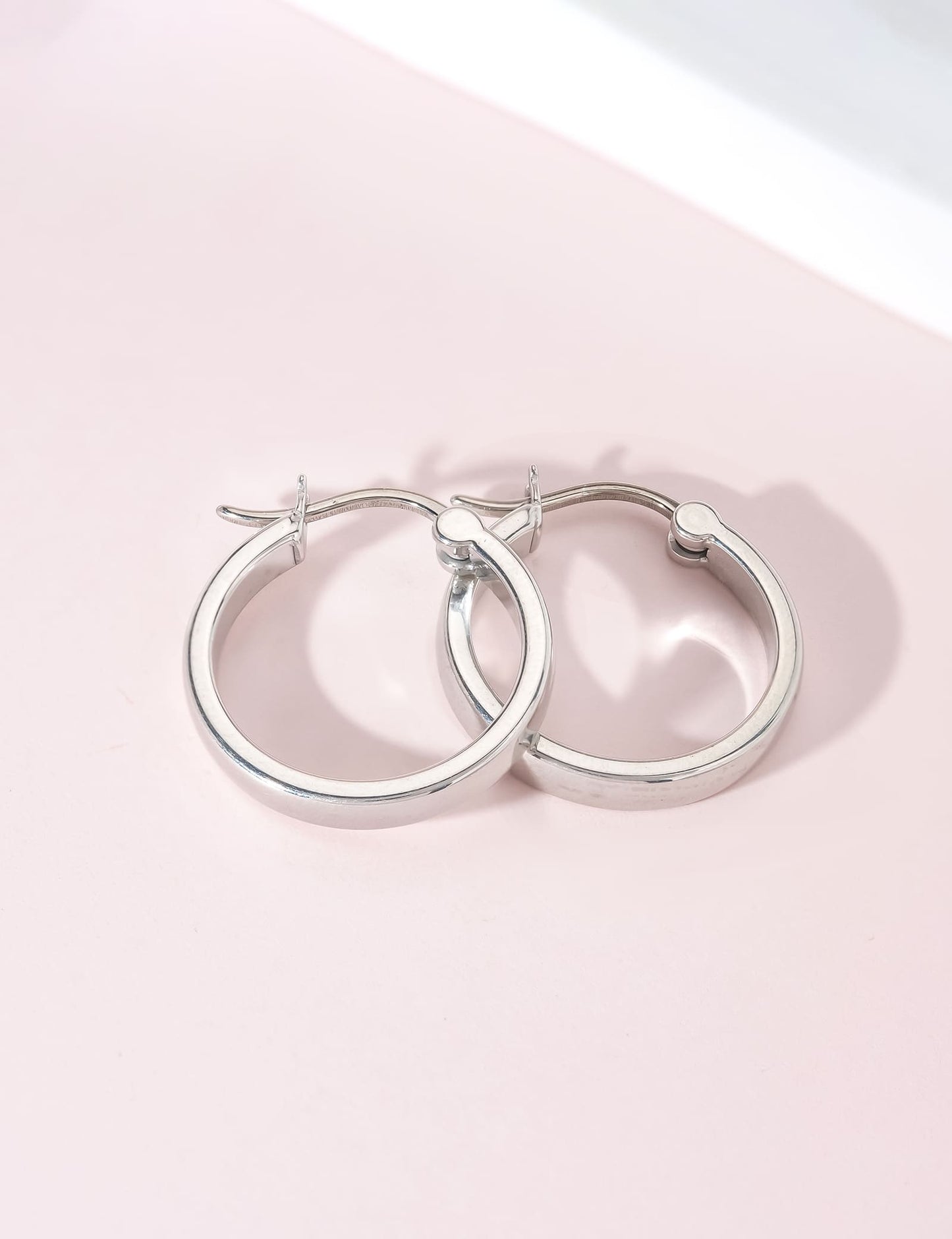 Limerencia G23 Reiner Titan hypoallergener Creolen für Damen, empfindliche Ohren (ohne Stein, 20mm)