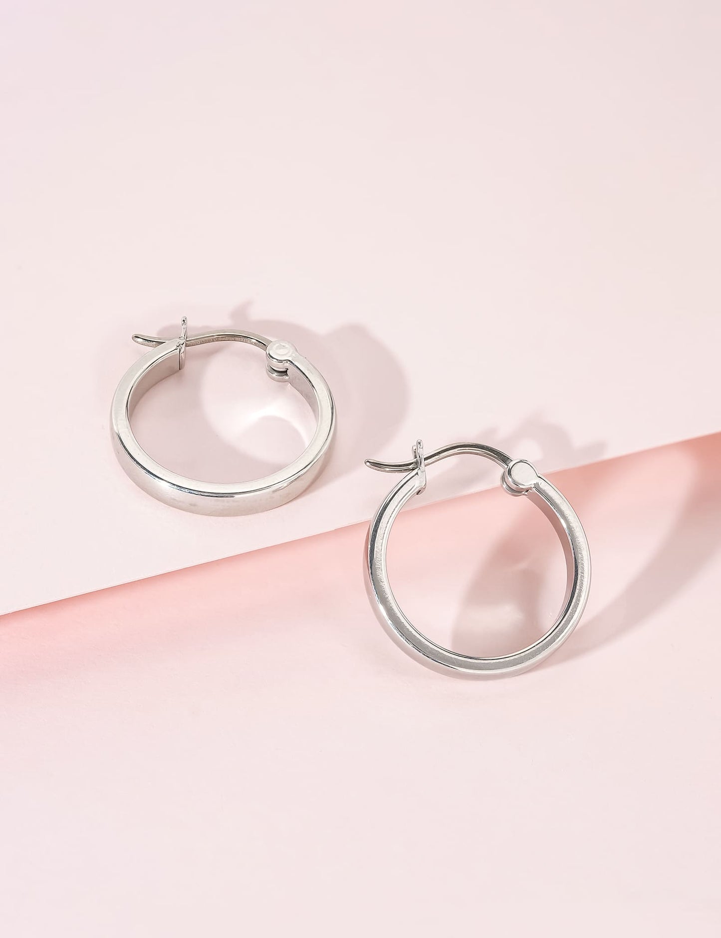 Limerencia G23 Reiner Titan hypoallergener Creolen für Damen, empfindliche Ohren (ohne Stein, 20mm)