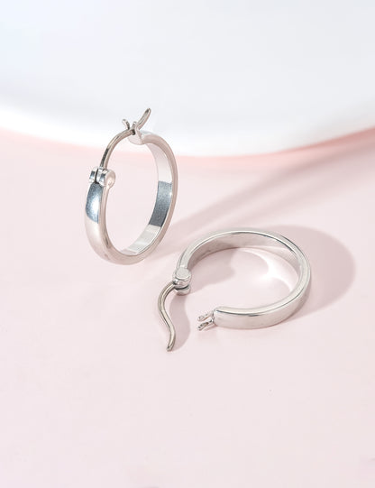 Pendientes de aro hipoalergénicos Limerencia G23 de titanio puro para mujer, para orejas sensibles (sin gema, 20 mm, oro)