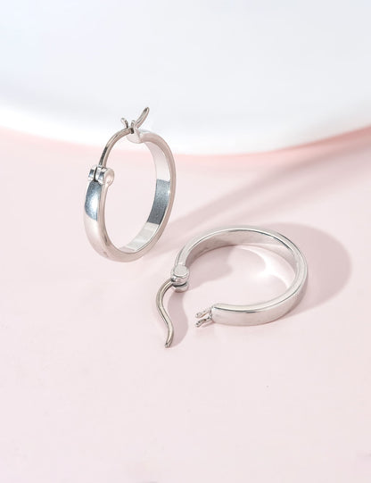 Limerencia G23 Reiner Titan hypoallergener Creolen für Damen, empfindliche Ohren (ohne Stein, 20mm)