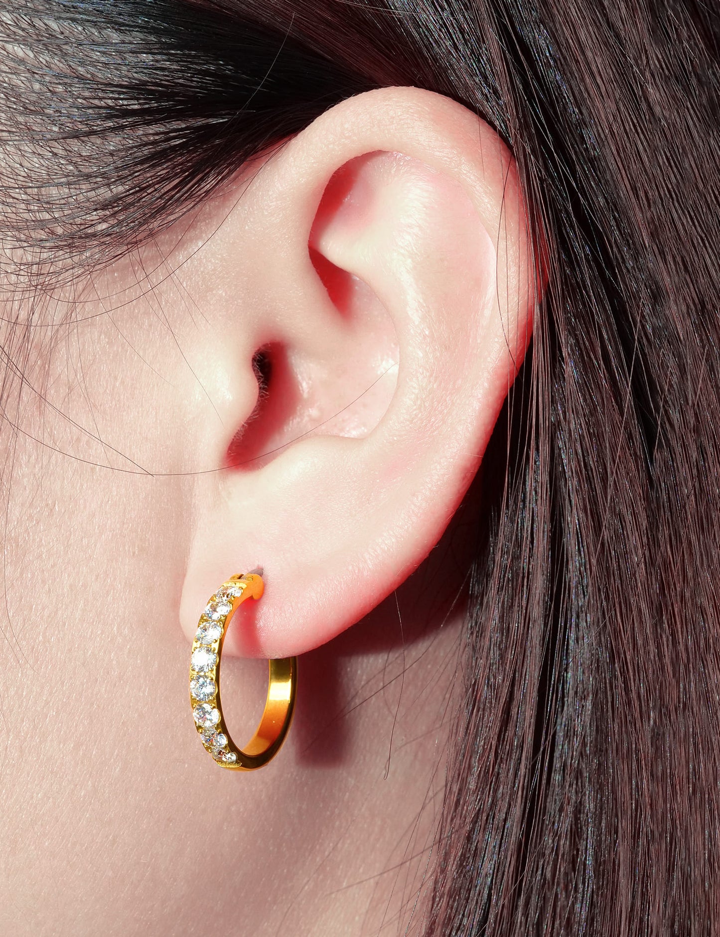 Limerencia Boucles d'oreilles anneaux hypoallergéniques en titane pur G23, clous huggie en titane F136 pour femmes aux oreilles sensibles (20 mm)