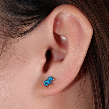 Pendientes hipoalergénicos Limerencia de titanio puro | Corona de circonita cúbica | Joyería de perforación de grado implante | Adecuado para oídos sensibles, joyería delicada