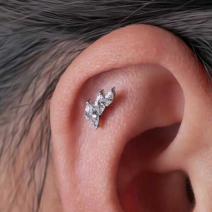 Limerencia Pendientes Hipoalergénicos de Titanio Grado Implante G23 con Cierre de Rosca Tragus 20G Hélice F136 Poste de Piercing para Orejas Sensibles Cartílago (hoja)
