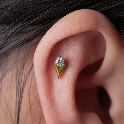 Limerencia Hypoallergenic G23 Implant Grade Titanium Screw Back Earrings Tragus 20G Helix F136 Piercing Post for Sensitive Ears Cartilage(conical)
