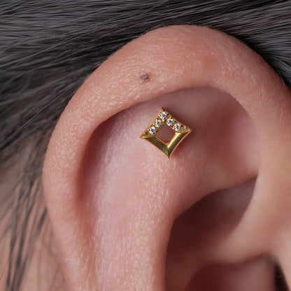 Limerencia Pendientes Hipoalergénicos de Titanio Grado Implante G23 con Cierre de Rosca Tragus 20G Hélice F136 Poste de Perforación para Orejas Sensibles Cartílago (cuadrado)