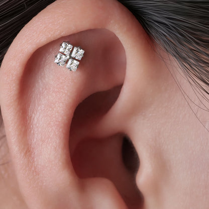 Orecchini a vite in titanio implantabile G23 Limerencia, piercing 20G F136 ipoallergenici per orecchie sensibili, cartilagine, trago ed elica (modello P2)