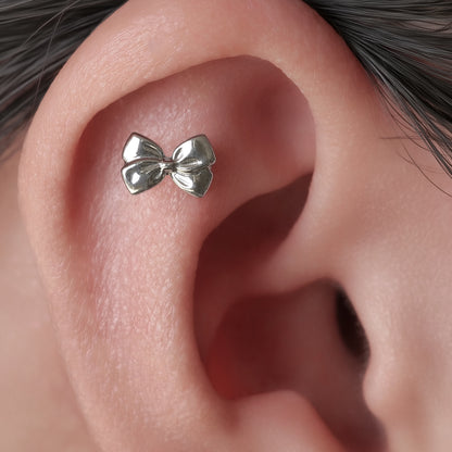 Limerencia 低アレルギーチタン ASTM F136 18G 6mm 8mm 10mm フラットバック内ネジ式スタッドピアス トラガス・ヘリックス・コンク・軟骨・ノーズ・リップピアス（1 個入り）（リボン）