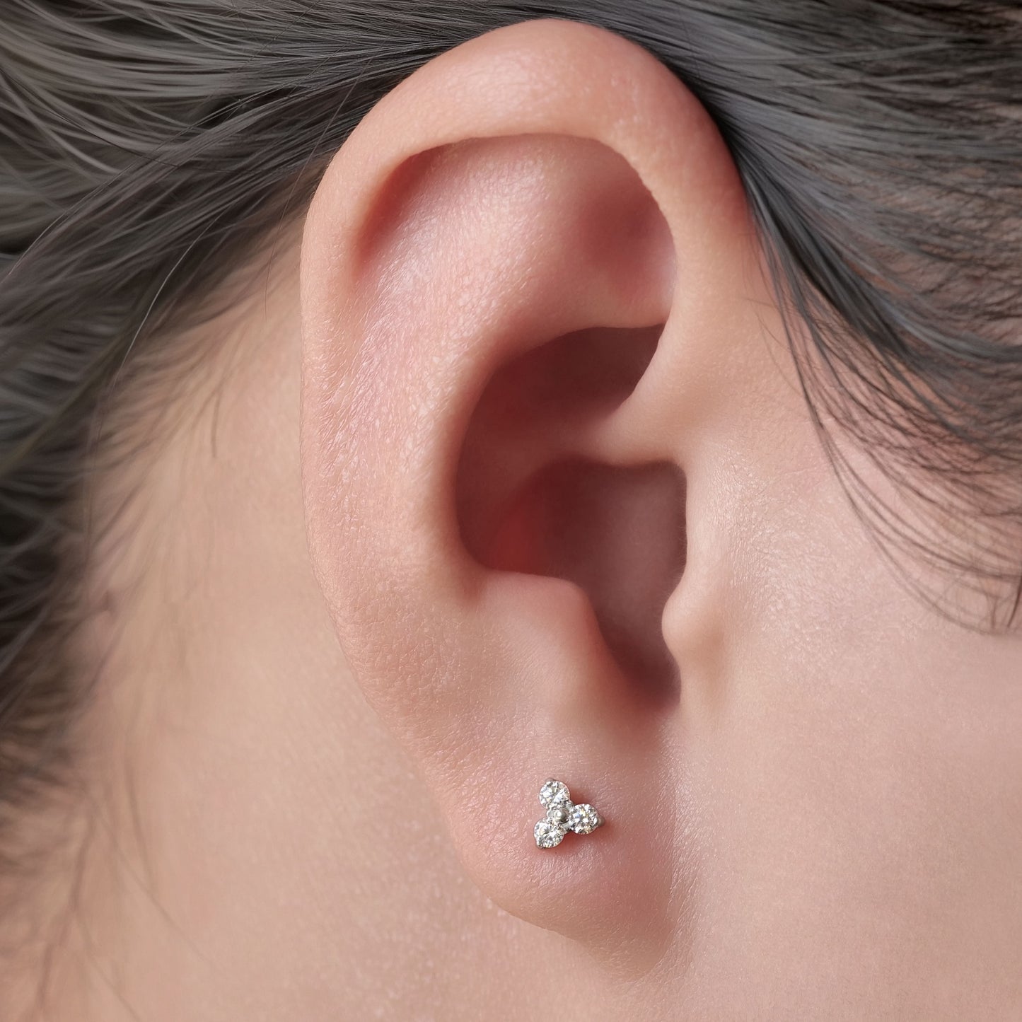 limerencia Titanium Hypoallergenic Piercing Jewelry - 18G 6mm 8mm 10mm For Tragus,Helix,Conch,Cartilage,Nose,Lip,F136 Implant Grade Flat Back Internally Threaded Stud Earrings (clear)