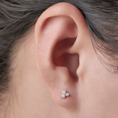 limerencia Titanium Hypoallergenic Piercing Jewelry - 18G 6mm 8mm 10mm For Tragus,Helix,Conch,Cartilage,Nose,Lip,F136 Implant Grade Flat Back Internally Threaded Stud Earrings (clear)