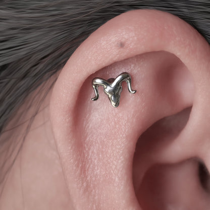 Limerencia F136 Reintitan Hypoallergen Implantatqualität Ohrstecker, G23 Kleine zierliche Zirkonia Ohrringe für empfindliche Ohren von Frauen (Kuhkopf)