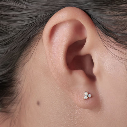 Limerencia Aretes hipoalergénicos de titanio G23 para implantes con rosca trasera Tragus 20G Hélice F136 Piercing para orejas sensibles Cartílago (C3)