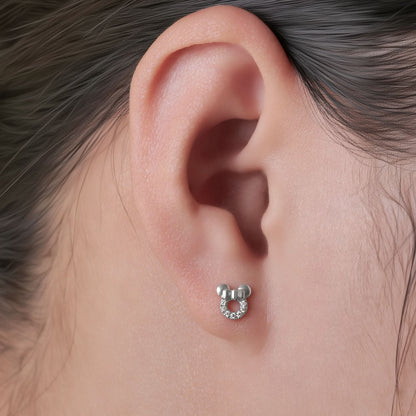 Limerencia Pendientes Hipoalergénicos de Titanio G23 de Grado Implante con Cierre de Rosca Tragus 20G Helix Poste de Piercing F136 para Orejas Sensibles Cartílago (minnie mouse)